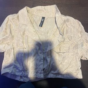 Zara cropped short sleeve button up